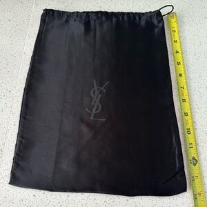 Yves Saint Laurent Black Satin Drawstring Bag
